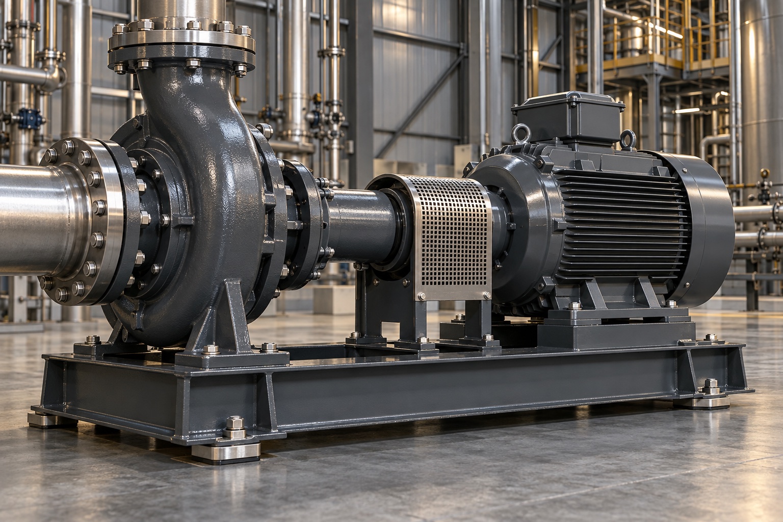 Illustrative industrial pump and motor